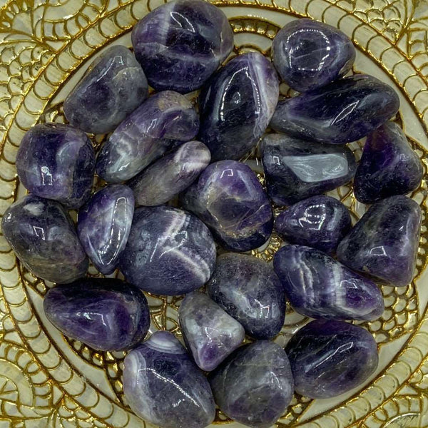 Dark Amethyst Tumblestones - Spirituality & Transmutation BD Crystals