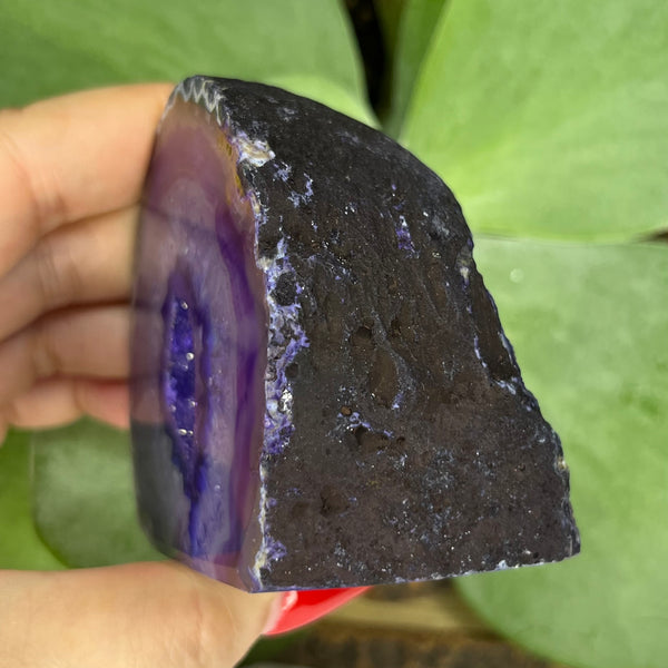 Purple Agate Cut Base Geode - Stability & Courage