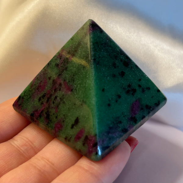 Rubycrosite (Ruby in Zoisite) Pyramid - Energising Harmony