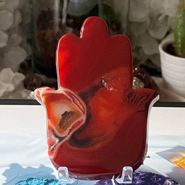 Carnelian Hamsa Hand (Hand of Fatima)- Vitality & Courage