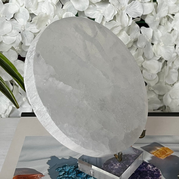 Selenite Round Charging Plate/ Disc - Cleansing & Purification