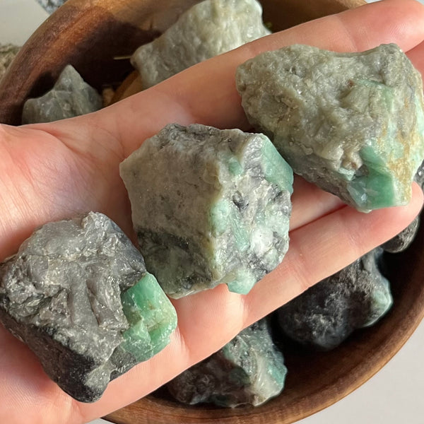 Rough Emerald in Matrix Chunk - Vitality & Positive Relationships