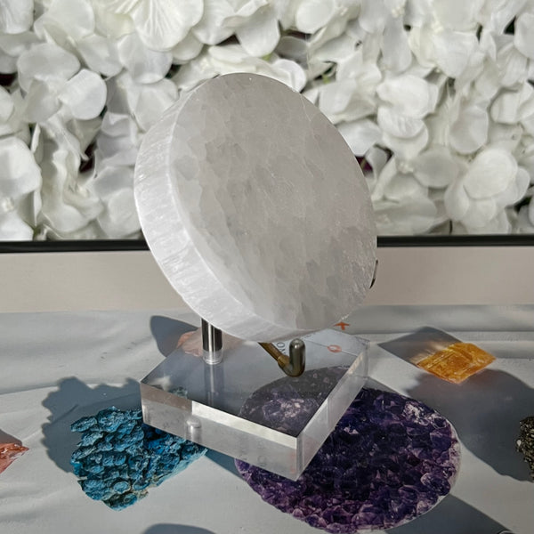 Selenite Round Charging Plate/ Disc - Cleansing & Purification