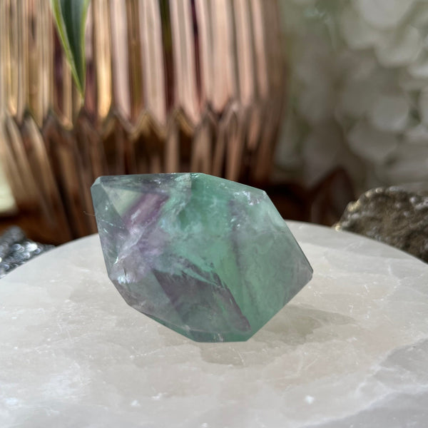 Fluorite Faceted Freeform - Intuition & Protection