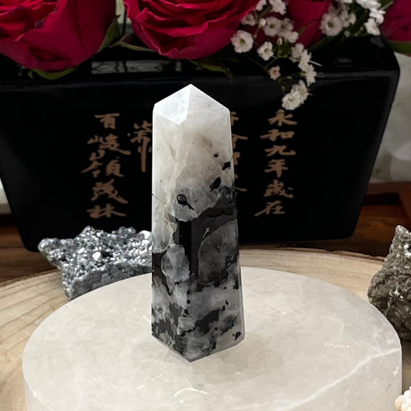 Rainbow Moonstone Obelisk - Feminine Energy