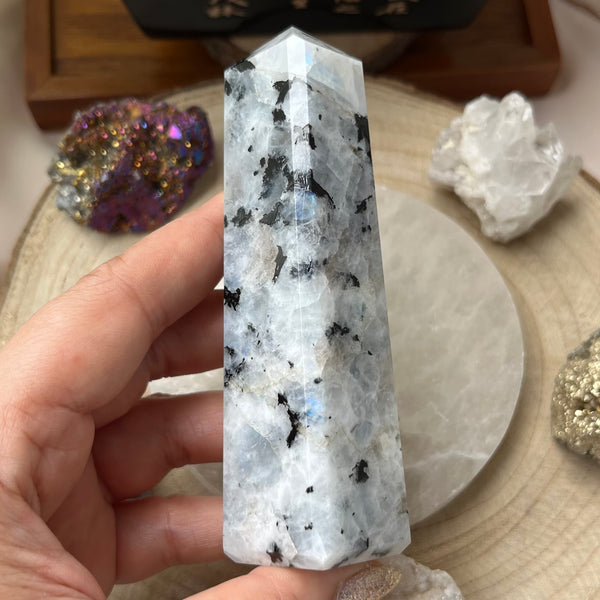 Rainbow Moonstone Obelisk - Feminine Energy