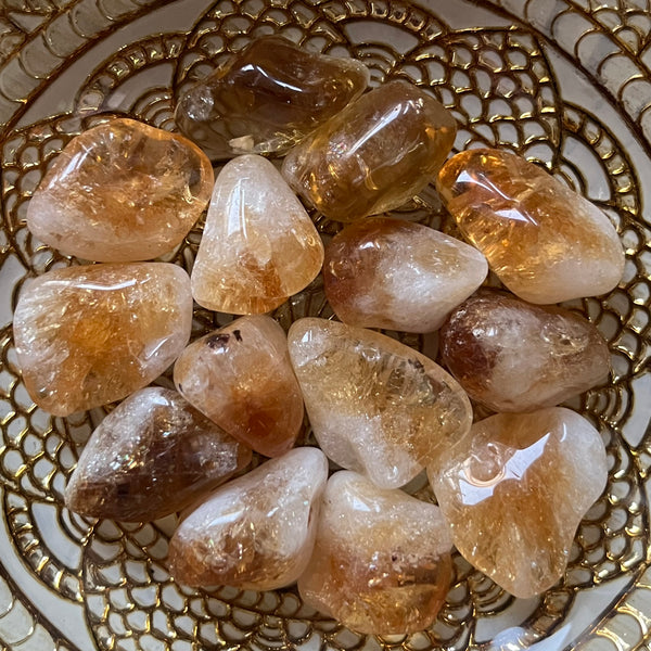 Madeira Citrine Tumblestones (Heat Treated) - Abundance & Success