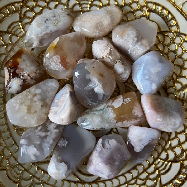 Flower Agate Tumblestones - Creativity & Self-Discovery