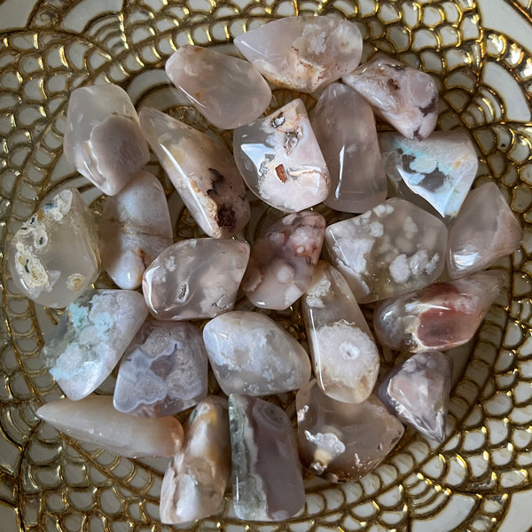 Flower Agate Tumblestones - Creativity & Self-Discovery