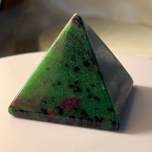 Rubycrosite (Ruby in Zoisite) Pyramid - Energising Harmony