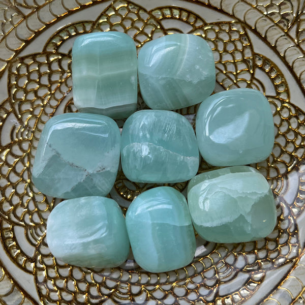 Green (Pistachio/Mint) Calcite Tumblestones - Vitality