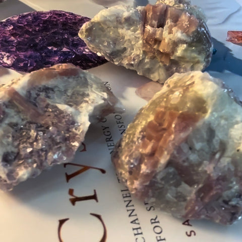 Rough Pink Tourmaline w/ Lepidolite - Emotional Healing & Self-Esteem