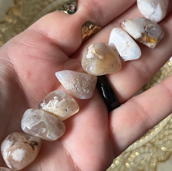 Flower Agate Tumblestones - Creativity & Self-Discovery