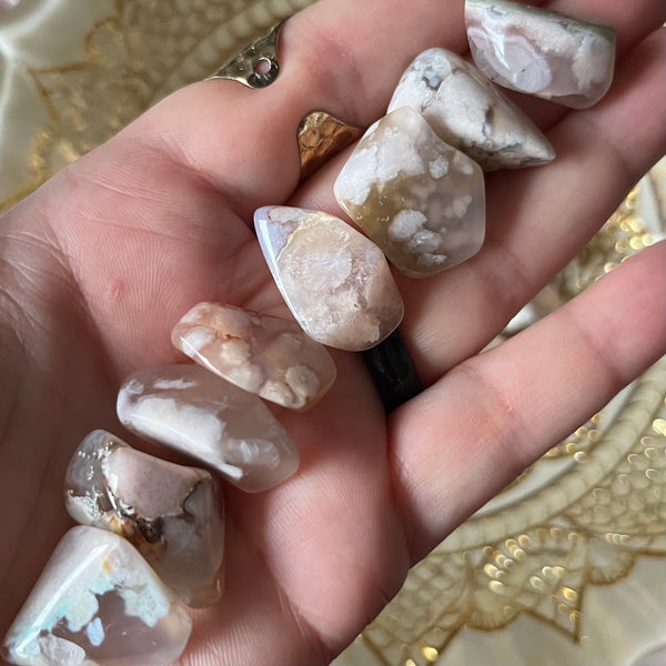 Flower Agate Tumblestones - Creativity & Self-Discovery