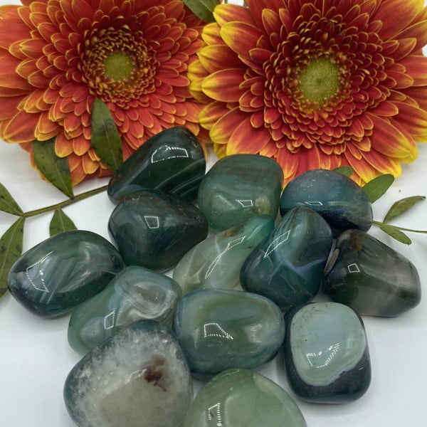 Green Agate Tumblestones - Balance & Good Fortune BD Crystals