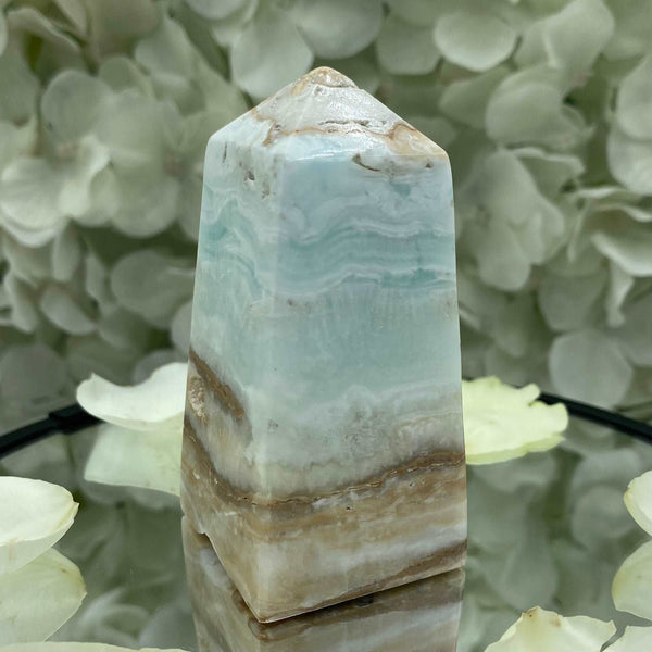 Caribbean Calcite Obelisk - Spiritual Growth & Self-Confidence