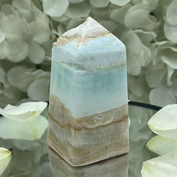 Caribbean Calcite Obelisk - Spiritual Growth & Self-Confidence