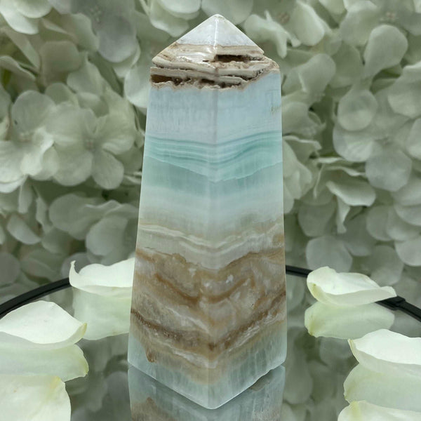 Caribbean Calcite Obelisk - Spiritual Growth & Self-Confidence