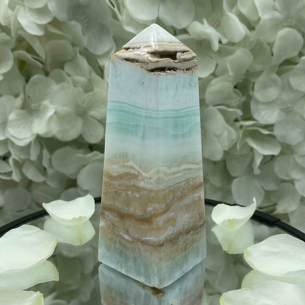 Caribbean Calcite Obelisk - Spiritual Growth & Self-Confidence