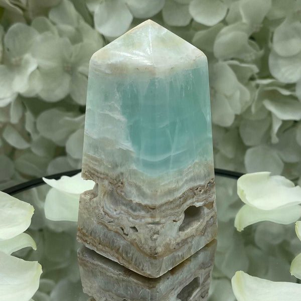 Caribbean Calcite Obelisk - Spiritual Growth & Self-Confidence