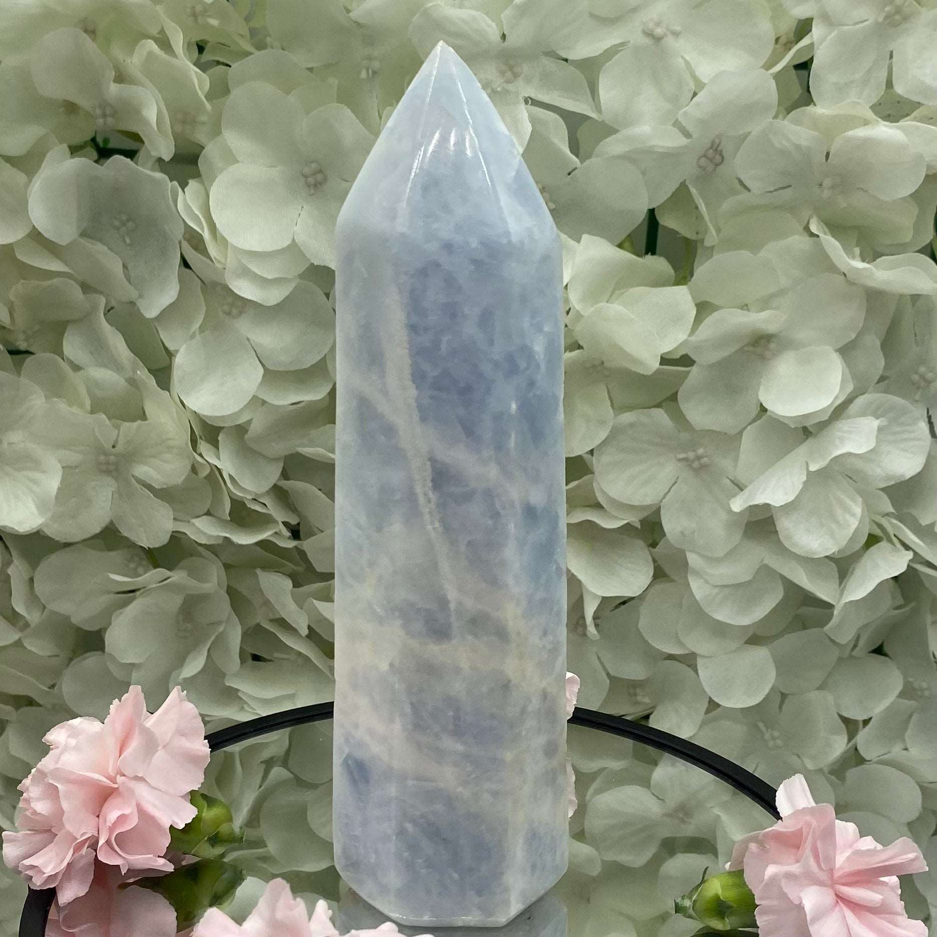 Blue Calcite Tower - Tranquility & Communication