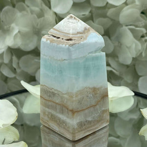 Caribbean Calcite Obelisk - Spiritual Growth & Self-Confidence