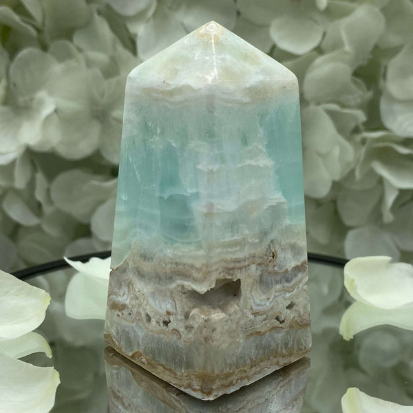 Caribbean Calcite Obelisk - Spiritual Growth & Self-Confidence