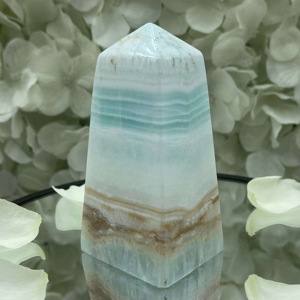 Caribbean Calcite Obelisk - Spiritual Growth & Self-Confidence