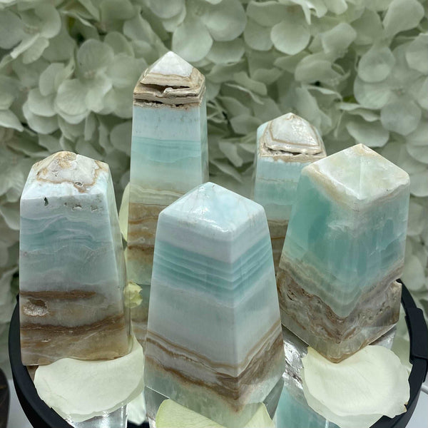 Caribbean Calcite Obelisk - Spiritual Growth & Self-Confidence