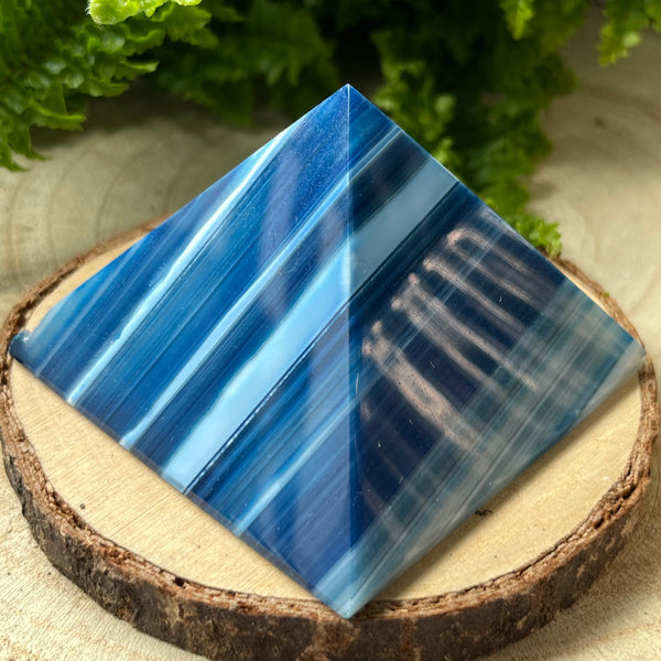 Blue Agate Pyramid - Peace & Happiness