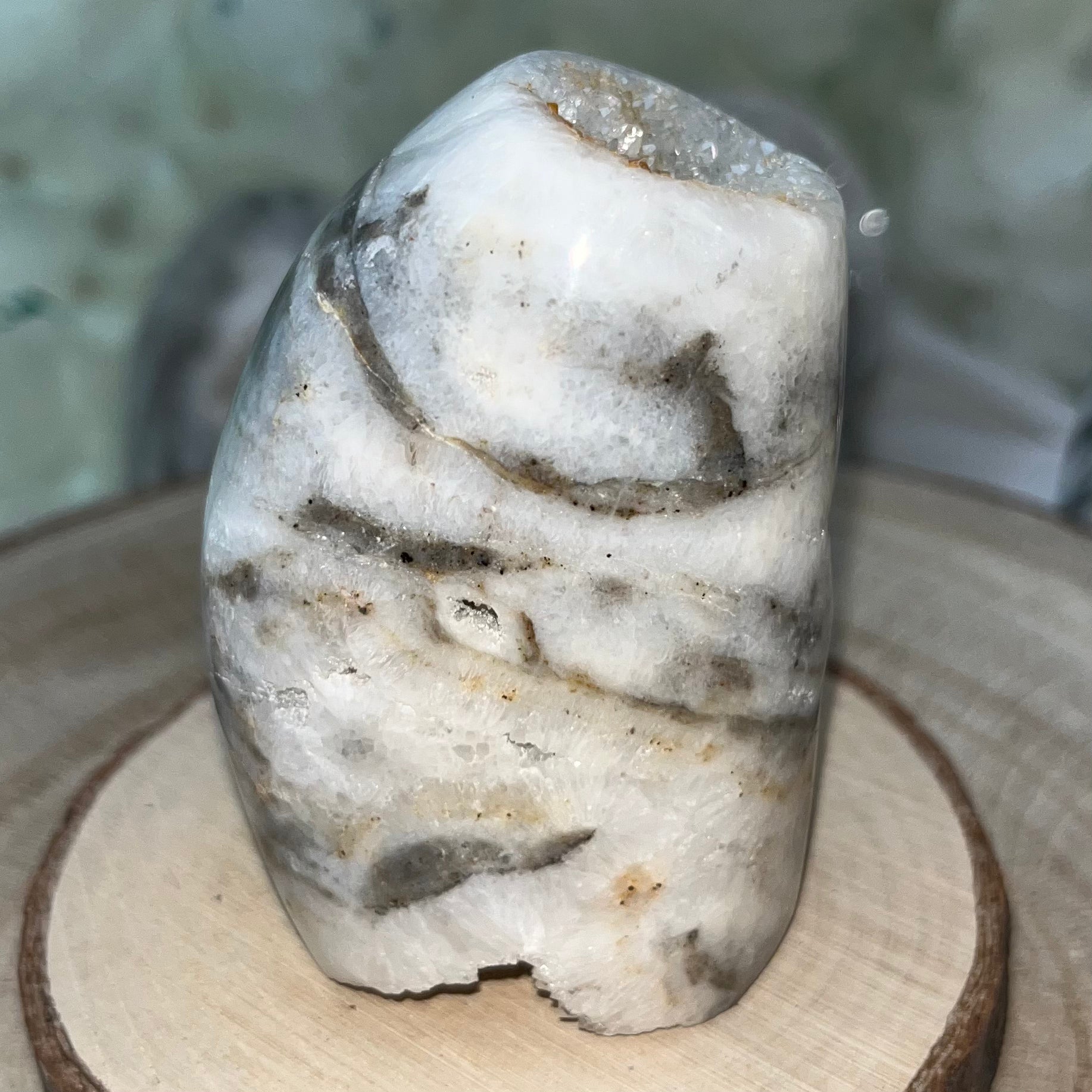 Zebra Agate Druzy Freeform