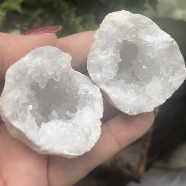 White Quartz Geodes (Pairs)