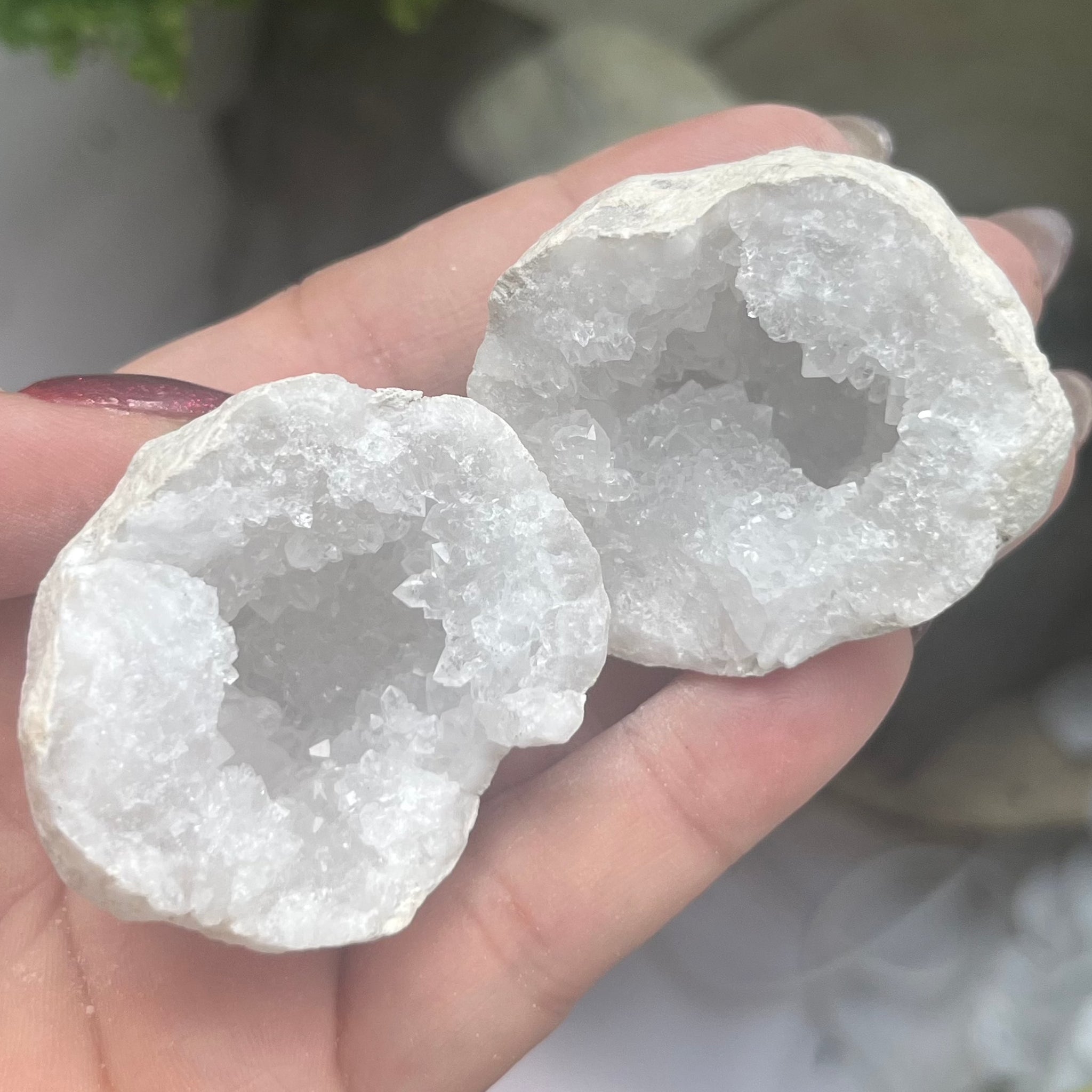 White Quartz Geodes (Pairs)