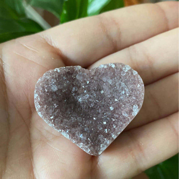 Amethyst Rainbow Pastille Heart - Spirituality & Transmutation BD Crystals