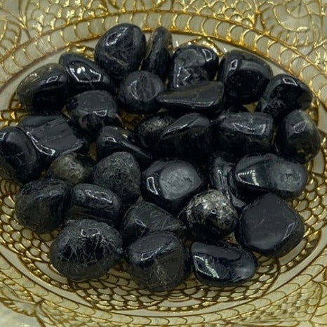 Black Tourmaline Tumblestones - Energetic Protection BD Crystals