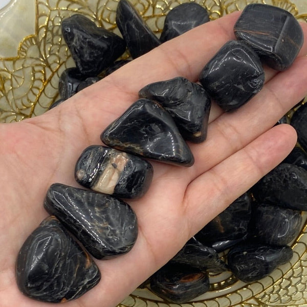 Black Tourmaline Tumblestones - Energetic Protection BD Crystals