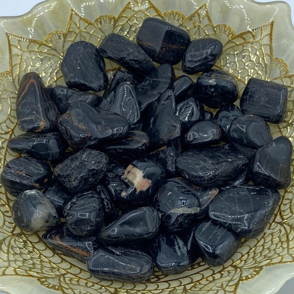 Black Tourmaline Tumblestones - Energetic Protection BD Crystals