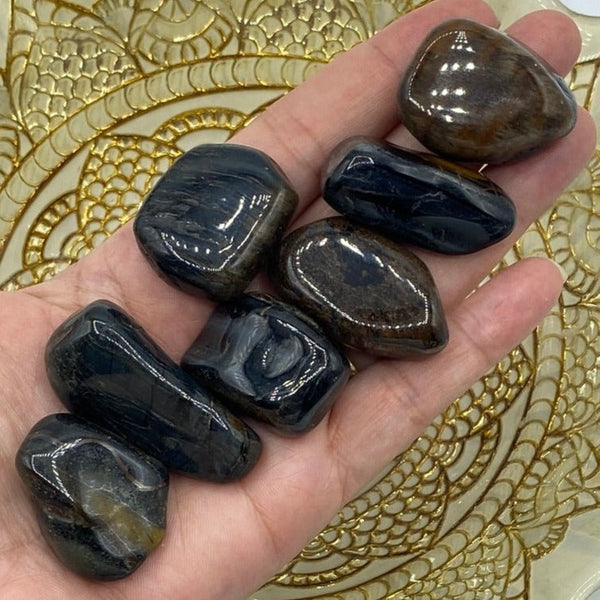 Blue Tiger Eye (Hawk's Eye) Tumblestones - Communication & Serenity BD Crystals