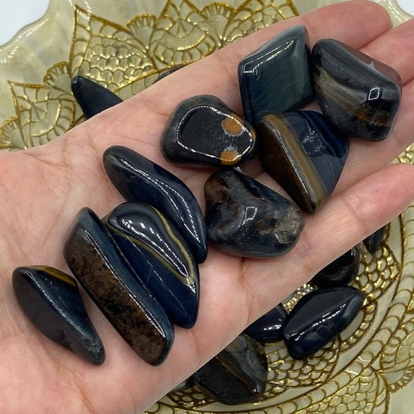 Blue Tiger Eye (Hawk's Eye) Tumblestones - Communication & Serenity BD Crystals