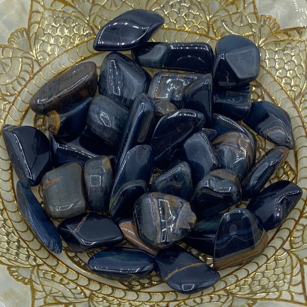 Blue Tiger Eye (Hawk's Eye) Tumblestones - Communication & Serenity BD Crystals