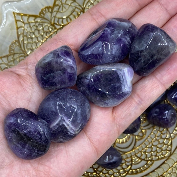 Dark Amethyst Tumblestones - Spirituality & Transmutation BD Crystals