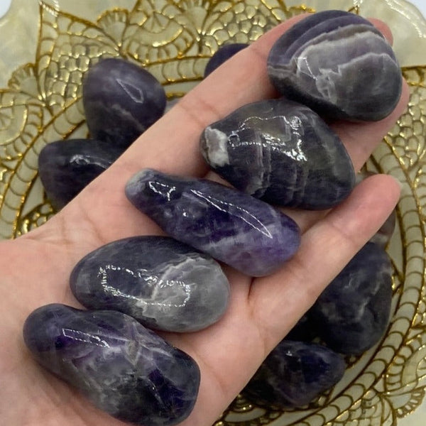 Dark Amethyst Tumblestones - Spirituality & Transmutation BD Crystals