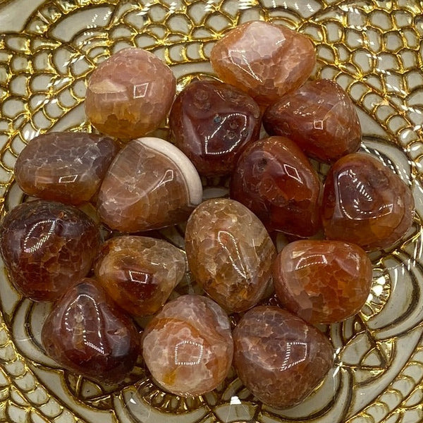 Fire Agate Tumblestones - Protection & Personal Strength BD Crystals