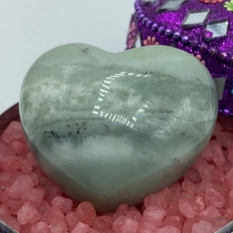 New Jade (Serpentine) Heart - Balance & Vitality BD Crystals