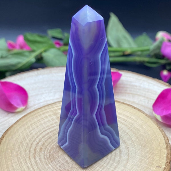 Purple Agate Obelisk - Stability & Courage BD Crystals