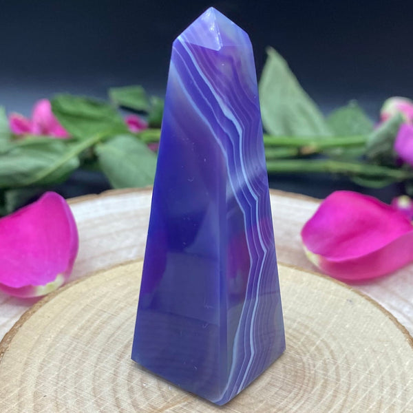 Purple Agate Obelisk - Stability & Courage BD Crystals