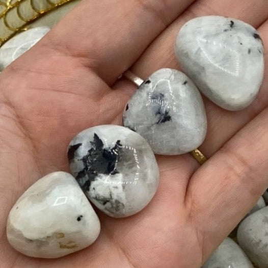 Rainbow Moonstone Tumblestones - Feminine Energy BD Crystals