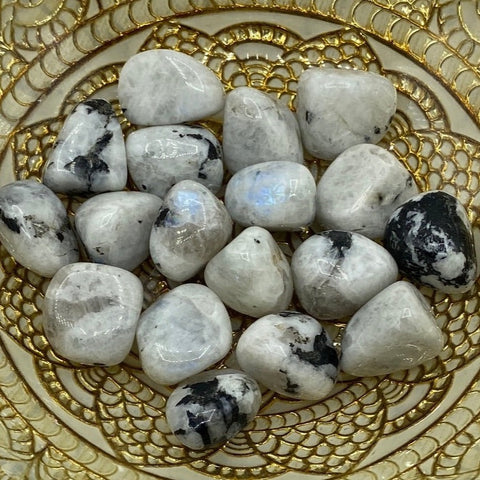 Rainbow Moonstone Tumblestones - Feminine Energy BD Crystals