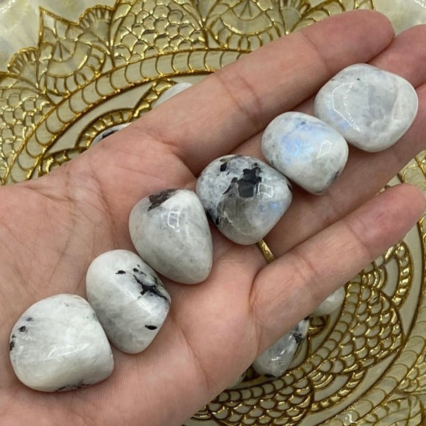 Rainbow Moonstone Tumblestones - Feminine Energy BD Crystals