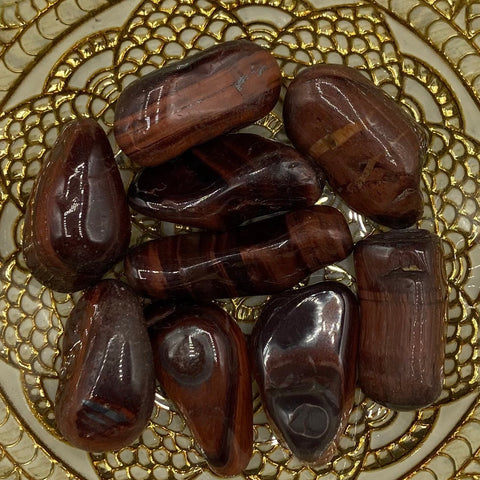 Red Tiger Eye (Bull/ Dragon's Eye) Tumblestones - Motivation & Courage BD Crystals